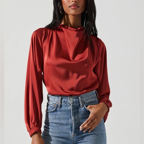 Astr Tops - ASTR THE LABEL VERONICA TOP RUST